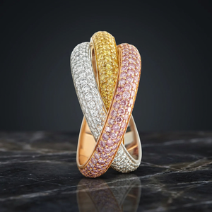 Luxury Women's 18K <b>Gold</b> <b>Cocktail</b> <b>Ring</b> With Round Brilliant Cut Diamond Geometric Design - Product Image 3