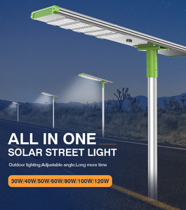 고출력 일체형 태양광 <span class=keywords><strong>LED</strong></span> 가로등 20W 30W 50W 올인원 태양광 보안등 - Product Image 6