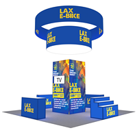 Stand d'exposition modulaire portable 20x20 avec bannière suspendue, éclairage arrière en aluminium SEG, pour salles de stockage et salons professionnels