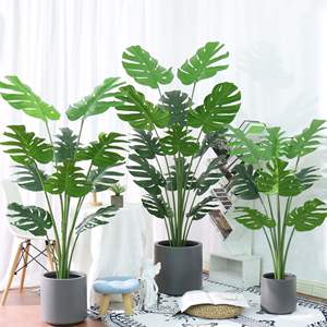 Meilleure qualité Real Touch plastique vert artificiel Monstera feuilles plantes arbre artificiel en pot pour intérieur extérieur <span class=keywords><strong>jardin</strong></span> décor - Product Image 3