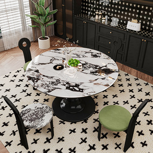 Wabi-Sabi-Stil Kunstmarmor Esstisch 2026 Neues Modell Platzsparender Cremefarbener Multifunktionaler Restaurant-Tisch - Product Image 4