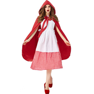 Disfraz <span class=keywords><strong>de</strong></span> Halloween XJHalloween para Adultos - Traje <span class=keywords><strong>de</strong></span> Cosplay a Cuadros Rojos para el Personaje <span class=keywords><strong>de</strong></span> <span class=keywords><strong>Caperucita</strong></span> <span class=keywords><strong>Roja</strong></span> del Cuento <span class=keywords><strong>de</strong></span> Hadas - Product Image 1