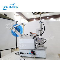 Machine d'étiquetage à enveloppement complet à 360° pour bouteilles de forme irrégulière, applicateur d'étiquettes pneumatique semi-automatique de haute précision