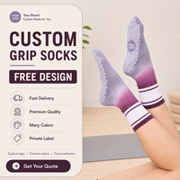 Chaussettes antidérapantes personnalisées pour le fitness, le Pilates, le yoga en intérieur, avec logo au bas et au bord, pour femmes