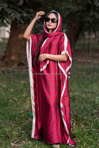 <span class=keywords><strong>Robe</strong></span> Longue Africaine PROMISTAR Personnalisée de Luxe Deux Pièces Caftan Respirant en Polyester avec Foulard Imprimé pour Femme - Product Image 3