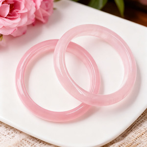 Wholesale Natural Healing Crystal Bracelets High-quality Rose Quartz Crystal <b>Bangle</b> for Women's Jewelry - Product Image 2
