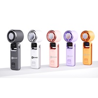 Ventilateur de refroidissement portable pliable à 5 vitesses, batterie rechargeable 3600 mAh, longue autonomie, affichage numérique du niveau de vitesse, ventilateur TEC