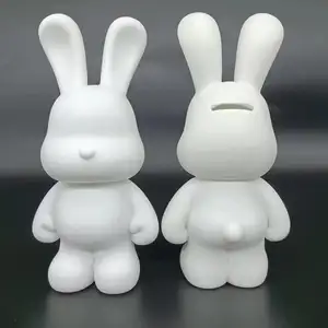 热卖diy彩画模型玩具涂鸦液体兔子存钱罐白色液体熊或兔子