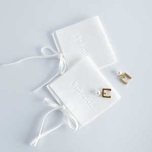 6*6 cm White Microfiber <b>Envelope</b> Velvet Pouches Small Jewelry Storage <b>Gift</b> Packaging Bags for Earrings Ring Bracelet Necklace - Product Image 1