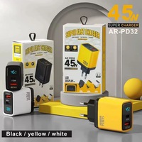 UE/EE. UU./Reino Unido enchufe 45W PD cargador rápido teléfonos móviles carga rápida Usb tipo C adaptador de corriente 45W tipo C cargador de viaje