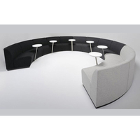 Canapé demi-cercle en forme de U de Style coréen, canapé modulaire avec bureau, salon, noir