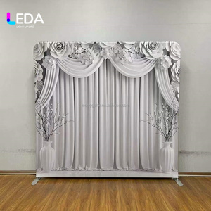 LEDA Wedding Decoration 8ft Square Silver Wedding <b>Backdrop</b> <b>Stand</b> Aluminum Alloy Arch Stage Decoration for Events Decor - Product Image 2