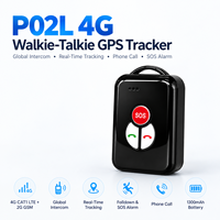 P02L 4G GPS Traceur Walkie-Talkie Étanche avec Application Android pour Personnes Âgées, Appel Bidirectionnel, Détection de Chute SOS, Géolocalisation en Temps Réel