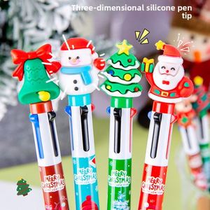 Cartoon Christmas Four-Color Plastic Ballpoint Pen Student Prize <b>Gift</b> Retractable Digital Printing <b>Gift</b> Box - Product Image 1