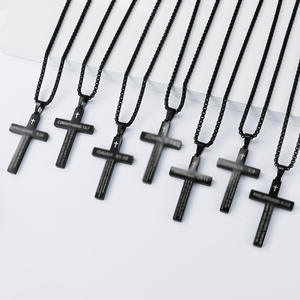 Unisex <b>Cross</b> Necklace Stainless Steel Pendant With Bible Verse For Men Women Gift Jewelry 24Inch <b>Chain</b> - Product Image 2