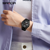 Reloj de Cuarzo SANDA 3252, Popular y Moderno para Estudiantes, Simple, Resistente al Agua, con Correa de Silicona, Luminoso, para Niños