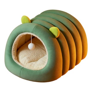 Caterpillar Saco de Dormir para Gatos, Nido Cálido de Invierno, Tienda de Campaña Acolchada y Cerrada, Casa de Invierno para Gatos, Nido para Mascotas - Product Image 1