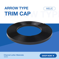 Exemple gratuit Noir 26mm Canal Lettre Lumière Signe Garniture Cap Flèche Type Bandes