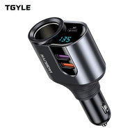 Chargeur de voiture à charge rapide 66W 12/24V, chargeur rapide Apple PD 30W, adaptateur allume-cigare de voiture super rapide un-vers-trois