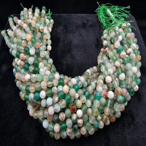 Collar de Cuentas de Ágata Verde Multifilamento, Cuentas Redondas de Piedras Preciosas Naturales, Material para Joyería Artesanal, Tamaño 8mm - Product Image 1