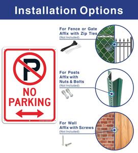 Señales de Tráfico Reflectantes de Prohibido Estacionar - Señales de Prohibido Estacionar con Flecha Doble para Seguridad Vial - Product Image 5