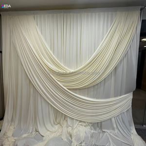 ผ้าม่านฉากหลังงานแต่งงานสีขาวนมข้าวโพด LEDA สำหรับตกแต่งงานปาร์ตี้ - Product Image 2
