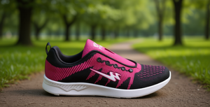 Scarpe da cross training per fitness da donna, tomaia in rete, suola in gomma, intersuola in EVA, rosa, nero, taglia 381 - Product Image 2