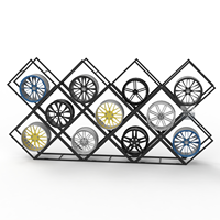 Espositore per Cerchioni Auto - Stand Portatile Ecologico Riciclabile Creativo con Luce LED per Cerchi Auto