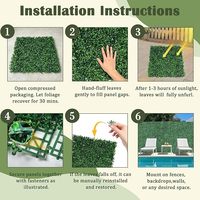 Plantes murales artificielles emboîtables, haie de feuilles artificielles, tapis végétal résistant aux intempéries pour écran d'intimité de patio