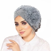 6 Couleurs Hijab Musulman Islamique, Bandana, Turban, Foulard, Bonnets et Couvre-chefs pour Femmes avec Dentelle et Motifs Floraux, Accessoires Capillaires