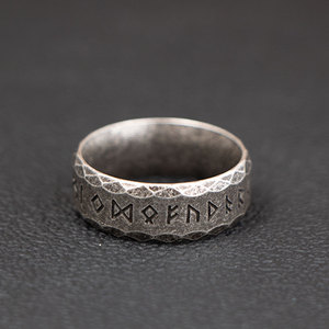<b>Titanium</b> Steel Rune <b>Ring</b> Men's Nordic Viking Letter Vintage Style Gift Jewelry SA1155 - Product Image 4