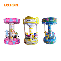 Divertissement intérieur enfant 3 sièges kiddie ride avion carrousel mini électrique merry go round machine de jeu