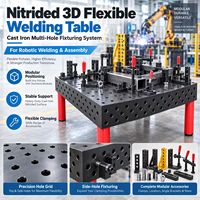 Meja Las Fleksibel 3D dari Besi Cor dengan Perlengkapan Pekerjaan Robotik Multi-Lubang untuk Pemasangan dan Pengelasan