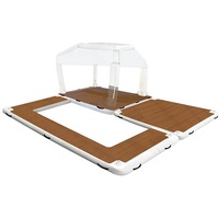 Plateforme flottante gonflable portable avec auvent et matelas pneumatique pour lac, océan, yacht, fête, détente et bain de soleil