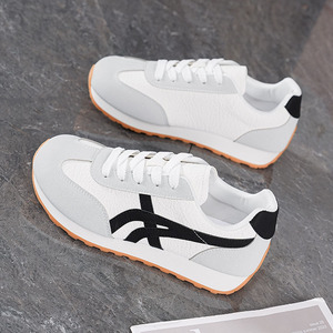 Sneakers Casual da Donna Primaverili e Autunnali, Traspiranti, Sottili, con Suola in Gomma, Intersuola in PVC e Fodera in Cotone, Bianche - Product Image 1