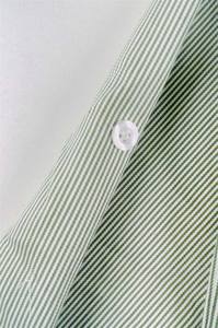 Camisa a rayas de diseño personalizado OEM para hombre, cuello alto, verde, formal, manga corta, holgada, de talla grande, transpirable, sarga - Product Image 6