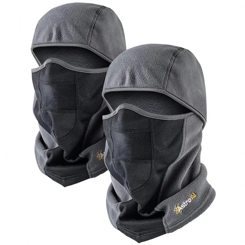 Peut être personnalisé, cagoule chauffe-cou de moto d'hiver, masque thermique complet en polaire, masque de Ski noir