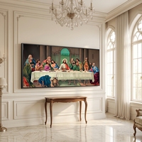 Grande décoration murale Art Déco en verre brillant et cristal avec cadre en aluminium, design traditionnel, 60x90cm, décoration suspendue pour la maison