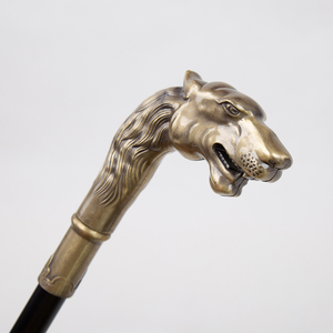 Canne de marche réglable en fer avec tête de panthère en bronze et embout en caoutchouc – Canne de luxe moderne pour homme et cadeau, capacité de 150 lb - Product Image 3