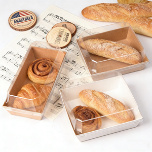 Boîte à croissants personnalisée avec fermeture à clip intégrée, réutilisable, en papier, pour boulangerie, avec manchon de transport pour cupcakes, beignets, pâtisseries, emballage gaufré - Product Image 4