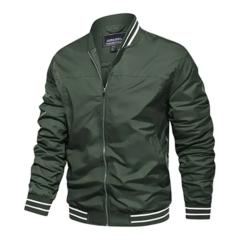 Men's Jackets Lightweight Windbreaker Fall Full Zip Active Coat Outwear Plus Size Men Bomber Jacket