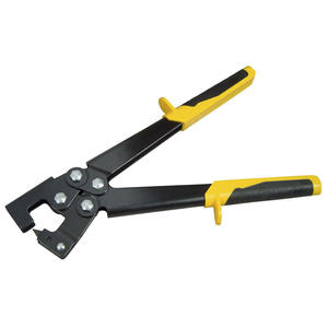 Pince à découper robuste en acier avec poignées jaunes et noires pour la découpe de tôles métalliques - Product Image 1