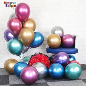 50pcs 10 इंच विशाल धातु चांदी सोना Globos Ballons Inflatable हीलियम लेटेक्स क्रोम गुब्बारे KBR105