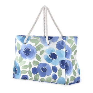 Lady Tropical Weekender Custom Flower Printed Large Waterproof Polyester Tote <b>Bag</b> <b>Beach</b> HandBag for Summer Holiday - Product Image 1
