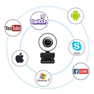 Mini <span class=keywords><strong>webcam</strong></span> à clipser avec anneau lumineux, caméra USB rechargeable Full HD 1080P pour les appels vidéo, les cours en ligne et le streaming en direct - Product Image 6