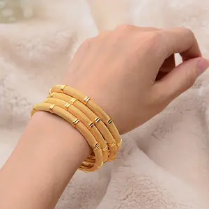 Luxury Gold Color Bangles For Women Girls Ethiopian Bohemia Bracelets Middle East African Party Wedding Gift