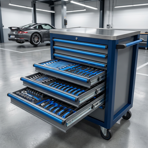 Juego de Herramientas de Reparación para el Hogar y Automóvil de 467 Piezas de Acero al Carbono con Carro de Almacenamiento Portátil y Gabinete - Product Image 2