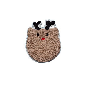 Alfombrilla de Reno, juego de costura para manualidades DIY de Navidad, Kit para principiantes, <span class=keywords><strong>bordado</strong></span> de <span class=keywords><strong>punto</strong></span> de <span class=keywords><strong>cruz</strong></span> <span class=keywords><strong>en</strong></span> tela de algodón, posavasos perforados con aguja - Product Image 1