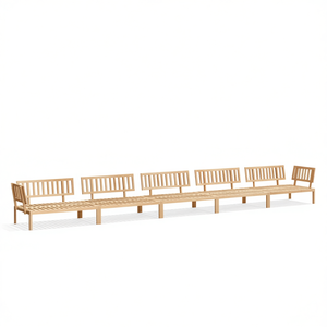 Acacia Wood Modular Garden <b>Sofa</b> <b>Set</b> Outdoor Furniture Minimalist Design Natural Finish - Product Image 1