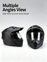 Casque de moto tout-terrain, coque en ABS, visière transparente, casque intégral